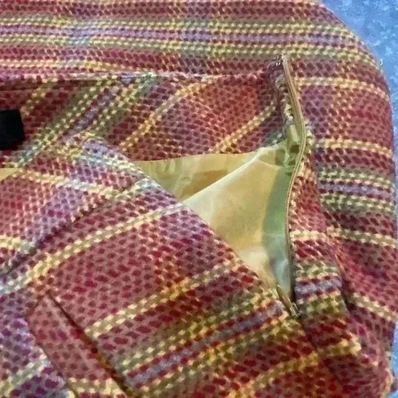 NWT Talbots Women's Brown/ Blue Plaid Fully Lined A-Line Skirt Size 10‎ Petite - Picture 3 of 6